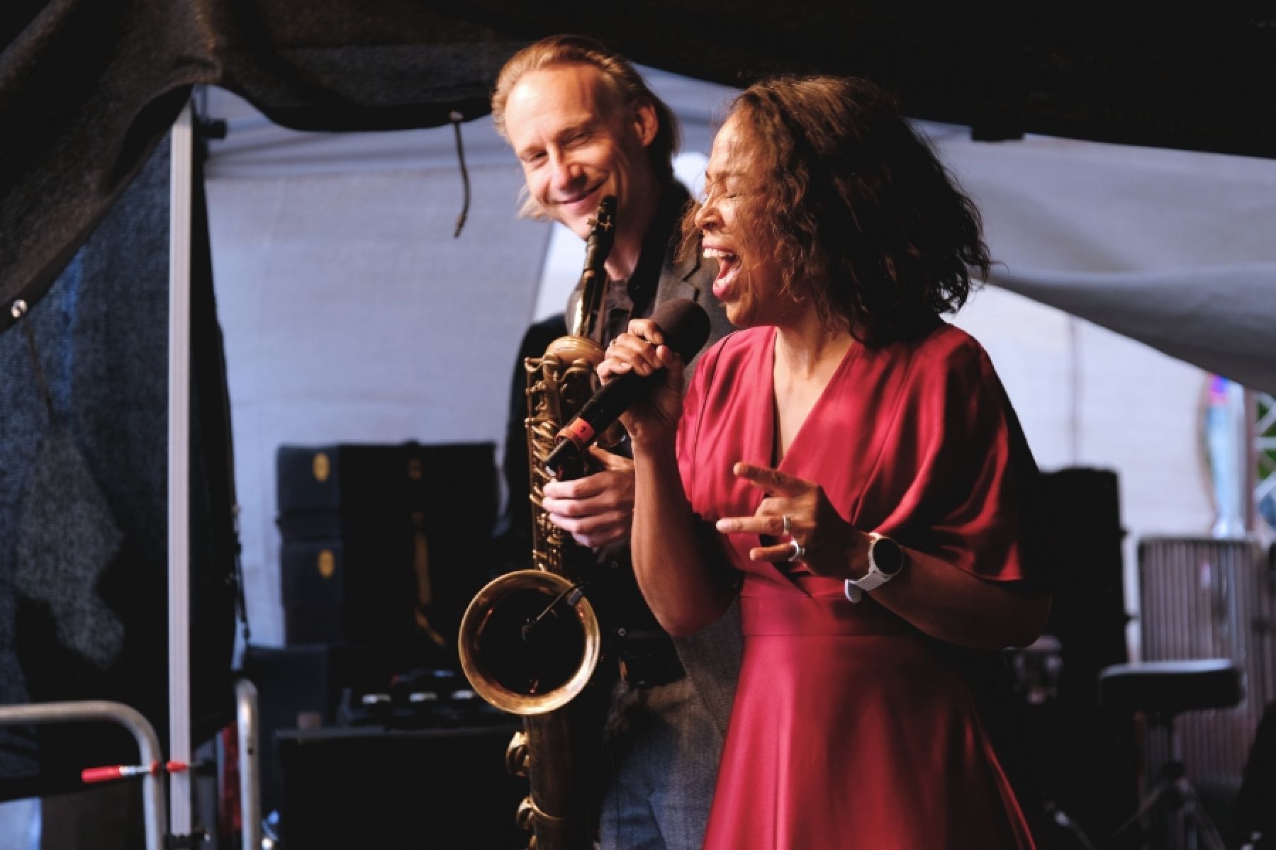 Zwei Musiker auf dem Jazzfestival enercity swinging hannover.